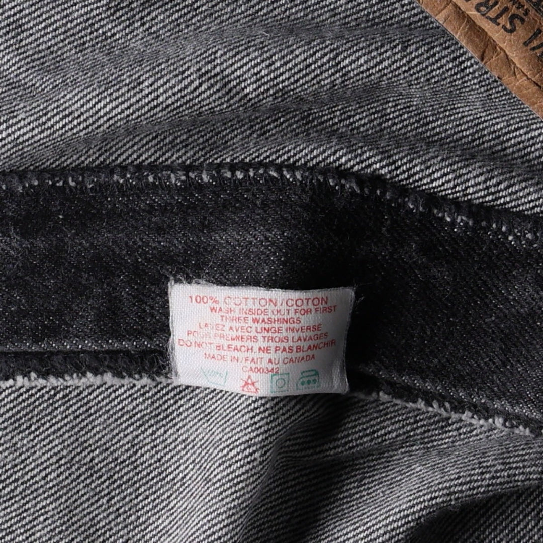 Levi's black denim tapered jeans, made in Canada, men's size W37 (approx.). cotton black type Vintage Second Hand