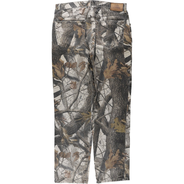 RED HEAD Camouflage Pattern Real Tree Camo Tapered Denim Pants, Men's W35 (approx.) unclear Khaki type Vintage Second Hand