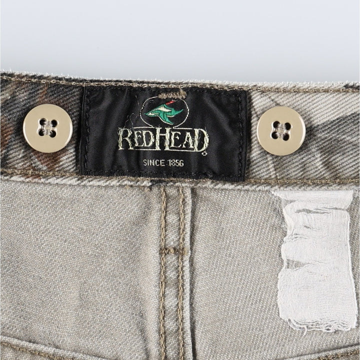 RED HEAD Camouflage Pattern Real Tree Camo Tapered Denim Pants, Men's W35 (approx.) unclear Khaki type Vintage Second Hand