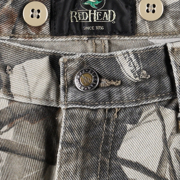 RED HEAD Camouflage Pattern Real Tree Camo Tapered Denim Pants, Men's W35 (approx.) unclear Khaki type Vintage Second Hand