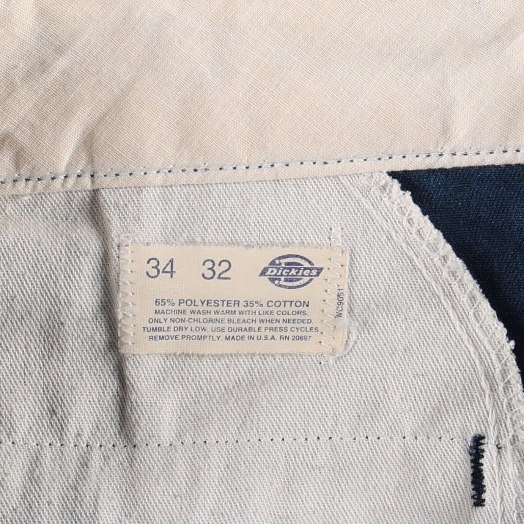 80s-90'S Dickies work pants, made in USA, men's size W33 equivalent, vintage. polyester navy blue type Vintage Second Hand