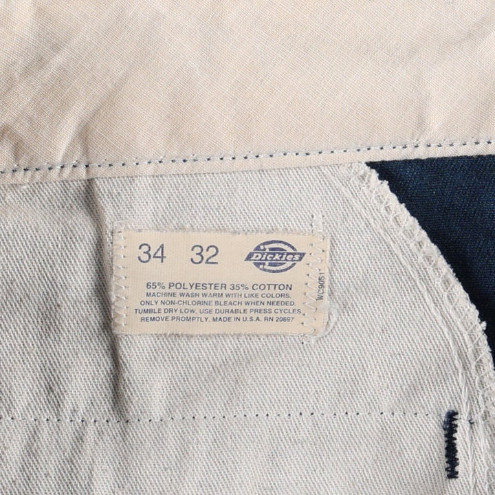 80s-90'S Dickies work pants, made in USA, men's size W33 equivalent, vintage. polyester navy blue type Vintage Second Hand