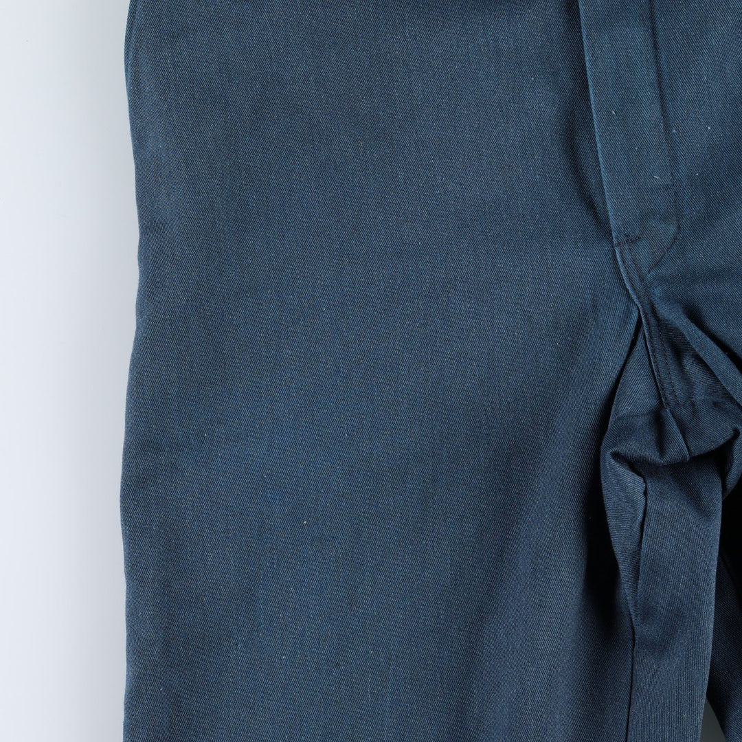 80s-90'S Dickies work pants, made in USA, men's size W33 equivalent, vintage. polyester navy blue type Vintage Second Hand