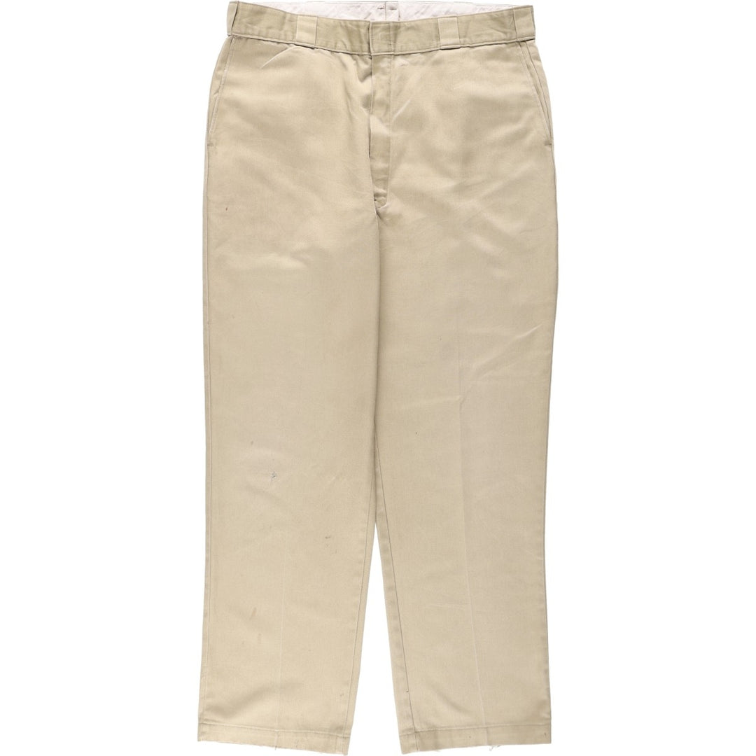 80s-90'S Dickies Work Pants, Made in USA, Men's Size W37 (approx.), Vintage polyester Beige type Vintage Second Hand