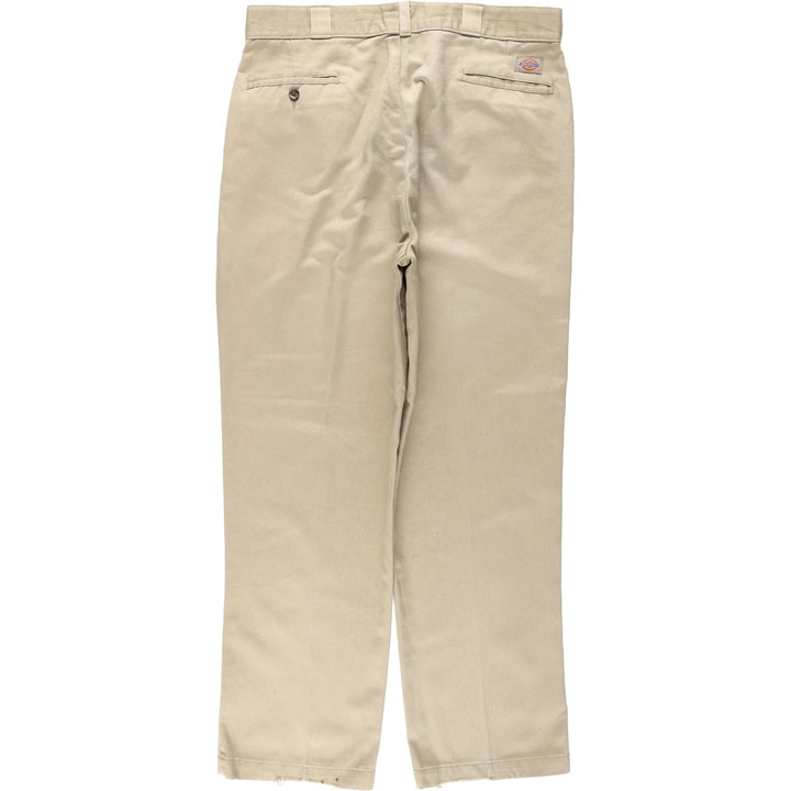 80s-90'S Dickies Work Pants, Made in USA, Men's Size W37 (approx.), Vintage polyester Beige type Vintage Second Hand