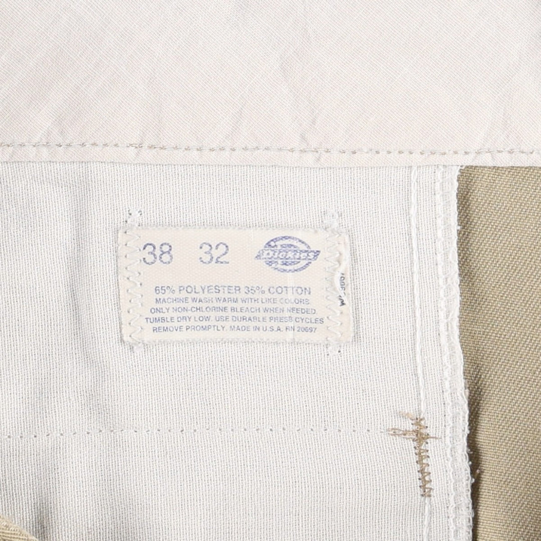 80s-90'S Dickies Work Pants, Made in USA, Men's Size W37 (approx.), Vintage polyester Beige type Vintage Second Hand