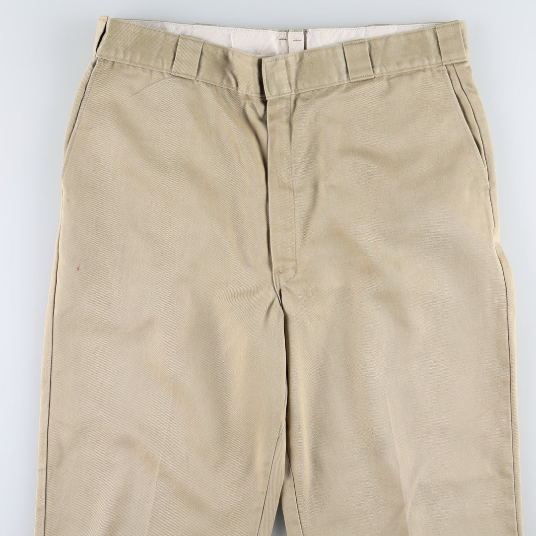 80s-90'S Dickies Work Pants, Made in USA, Men's Size W37 (approx.), Vintage polyester Beige type Vintage Second Hand