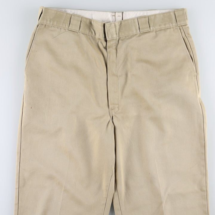80s-90'S Dickies Work Pants, Made in USA, Men's Size W37 (approx.), Vintage polyester Beige type Vintage Second Hand