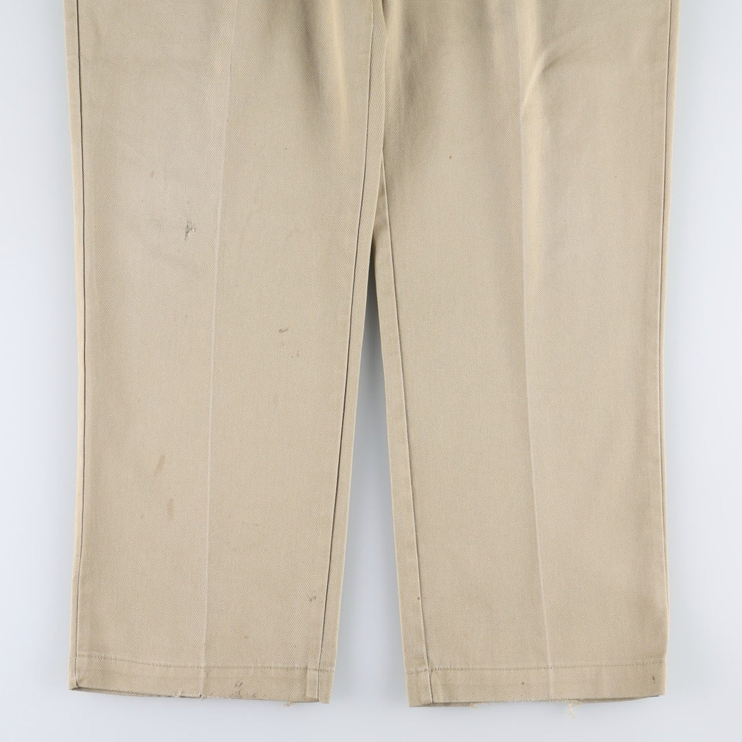 80s-90'S Dickies Work Pants, Made in USA, Men's Size W37 (approx.), Vintage polyester Beige type Vintage Second Hand