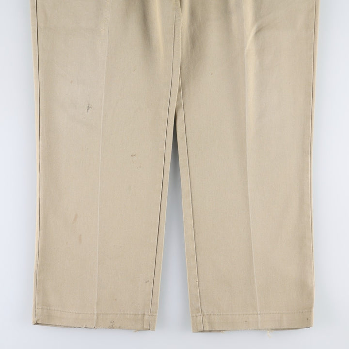 80s-90'S Dickies Work Pants, Made in USA, Men's Size W37 (approx.), Vintage polyester Beige type Vintage Second Hand