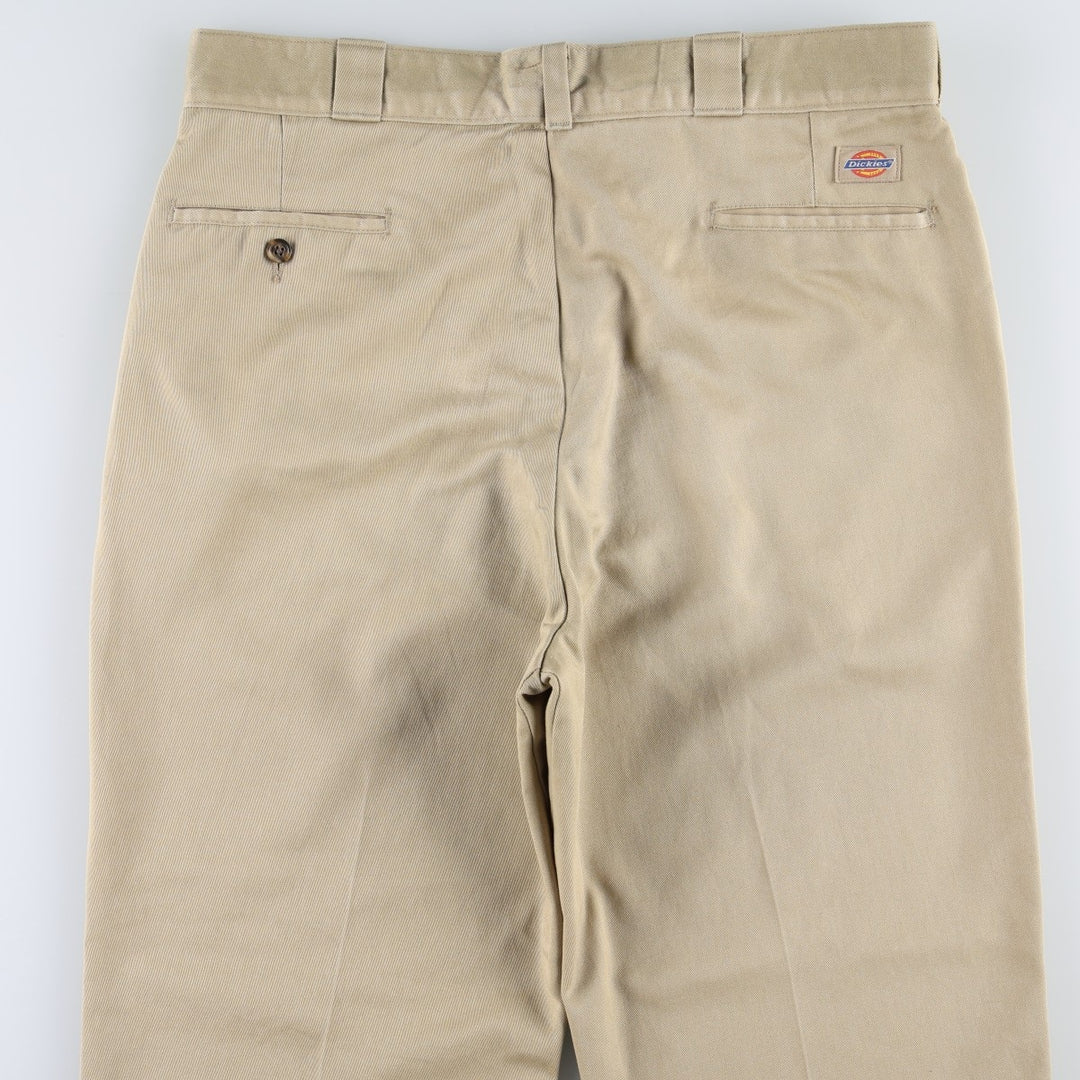 80s-90'S Dickies Work Pants, Made in USA, Men's Size W37 (approx.), Vintage polyester Beige type Vintage Second Hand