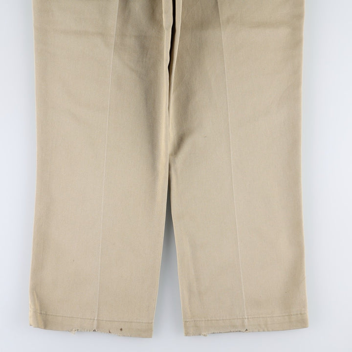 80s-90'S Dickies Work Pants, Made in USA, Men's Size W37 (approx.), Vintage polyester Beige type Vintage Second Hand