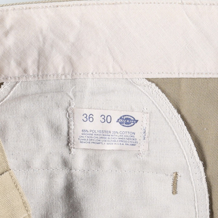 90'S Dickies Work Pants Made in USA Men's W36 Vintage polyester Beige type Vintage Second Hand