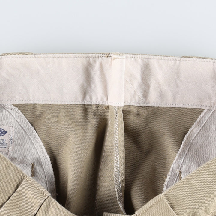 90'S Dickies Work Pants Made in USA Men's W36 Vintage polyester Beige type Vintage Second Hand
