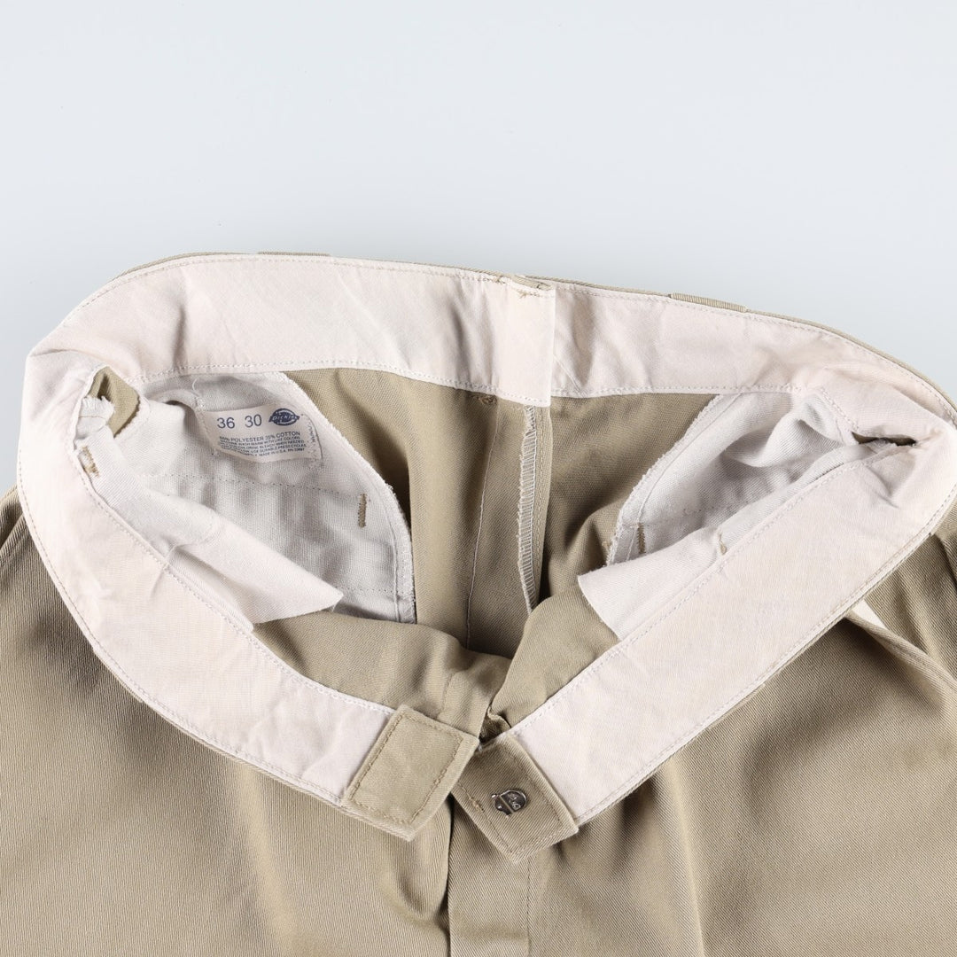 90'S Dickies Work Pants Made in USA Men's W36 Vintage polyester Beige type Vintage Second Hand