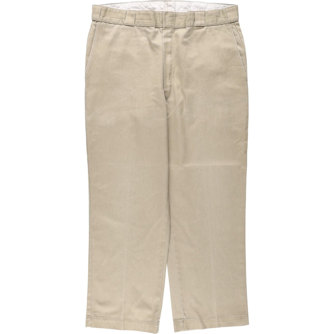80s-90'S Dickies Work Pants, Made in USA, Men's Size W37 (approx.), Vintage polyester Beige type Vintage Second Hand