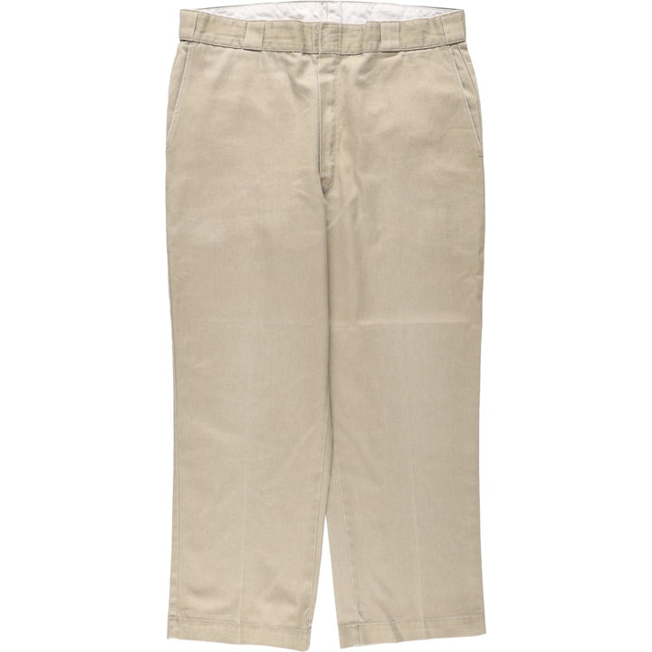 80s-90'S Dickies Work Pants, Made in USA, Men's Size W37 (approx.), Vintage polyester Beige type Vintage Second Hand