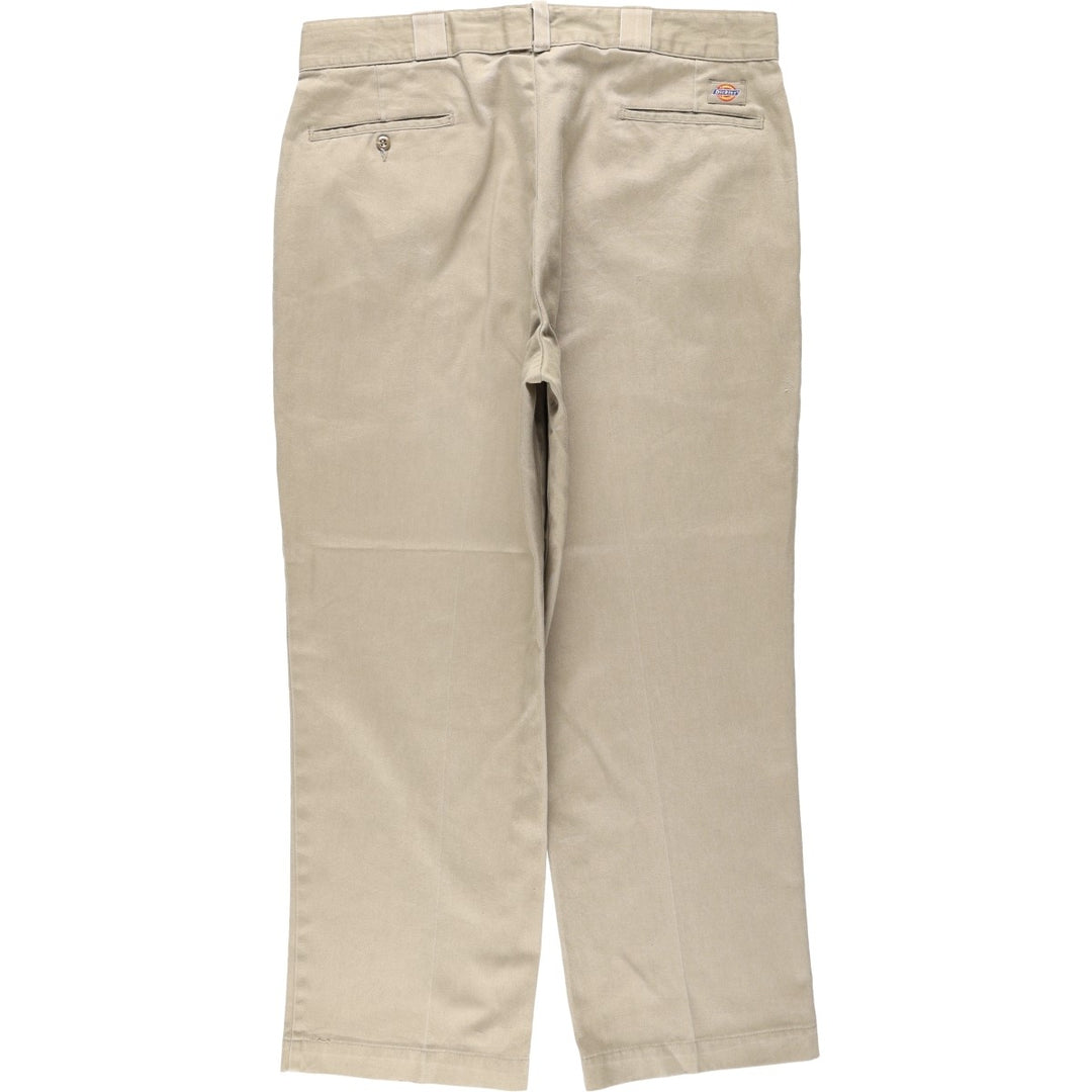 80s-90'S Dickies Work Pants, Made in USA, Men's Size W37 (approx.), Vintage polyester Beige type Vintage Second Hand