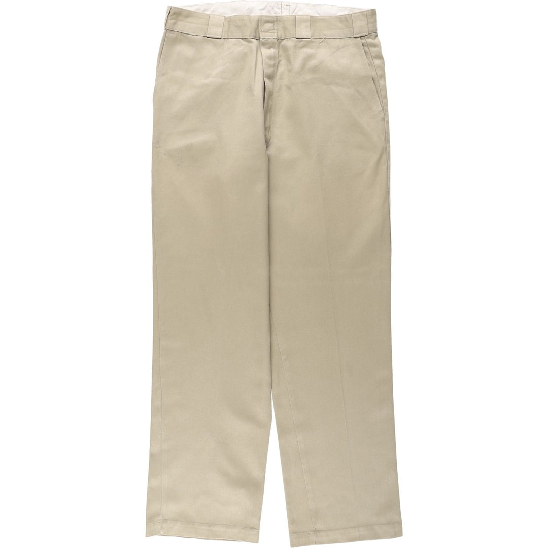 90'S Dickies Work Pants Made in USA Men's W35 Vintage polyester Beige type Vintage Second Hand