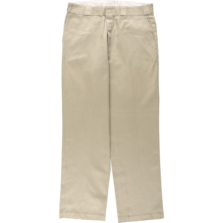 90'S Dickies Work Pants Made in USA Men's W35 Vintage polyester Beige type Vintage Second Hand