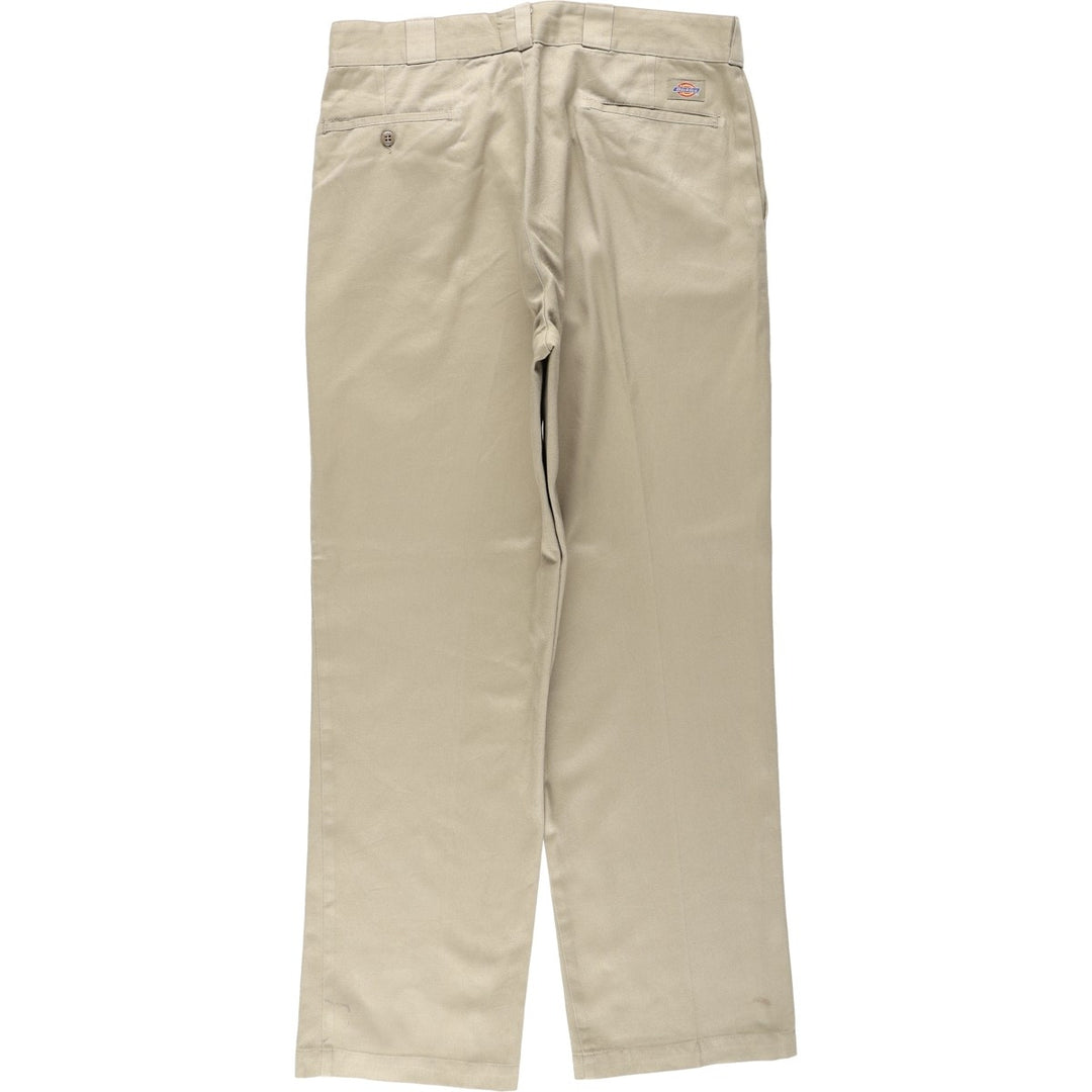 90'S Dickies Work Pants Made in USA Men's W35 Vintage polyester Beige type Vintage Second Hand