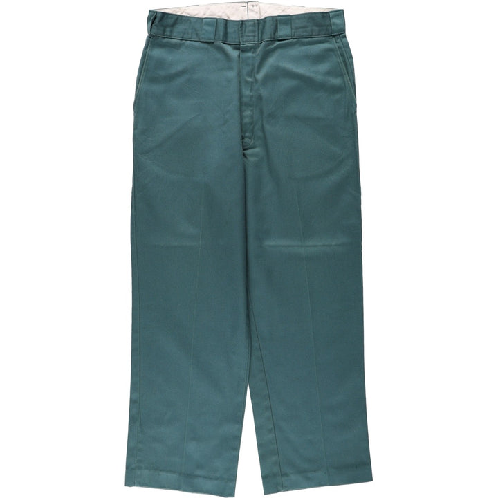 90'S Dickies Work Pants Made in USA Men's W33 Vintage polyester Green type dark green Vintage Second Hand