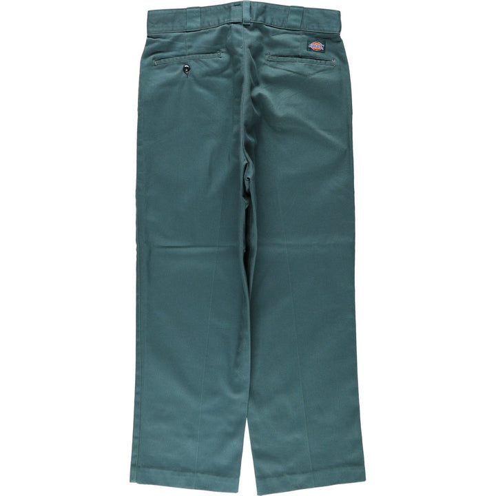 90'S Dickies Work Pants Made in USA Men's W33 Vintage polyester Green type dark green Vintage Second Hand