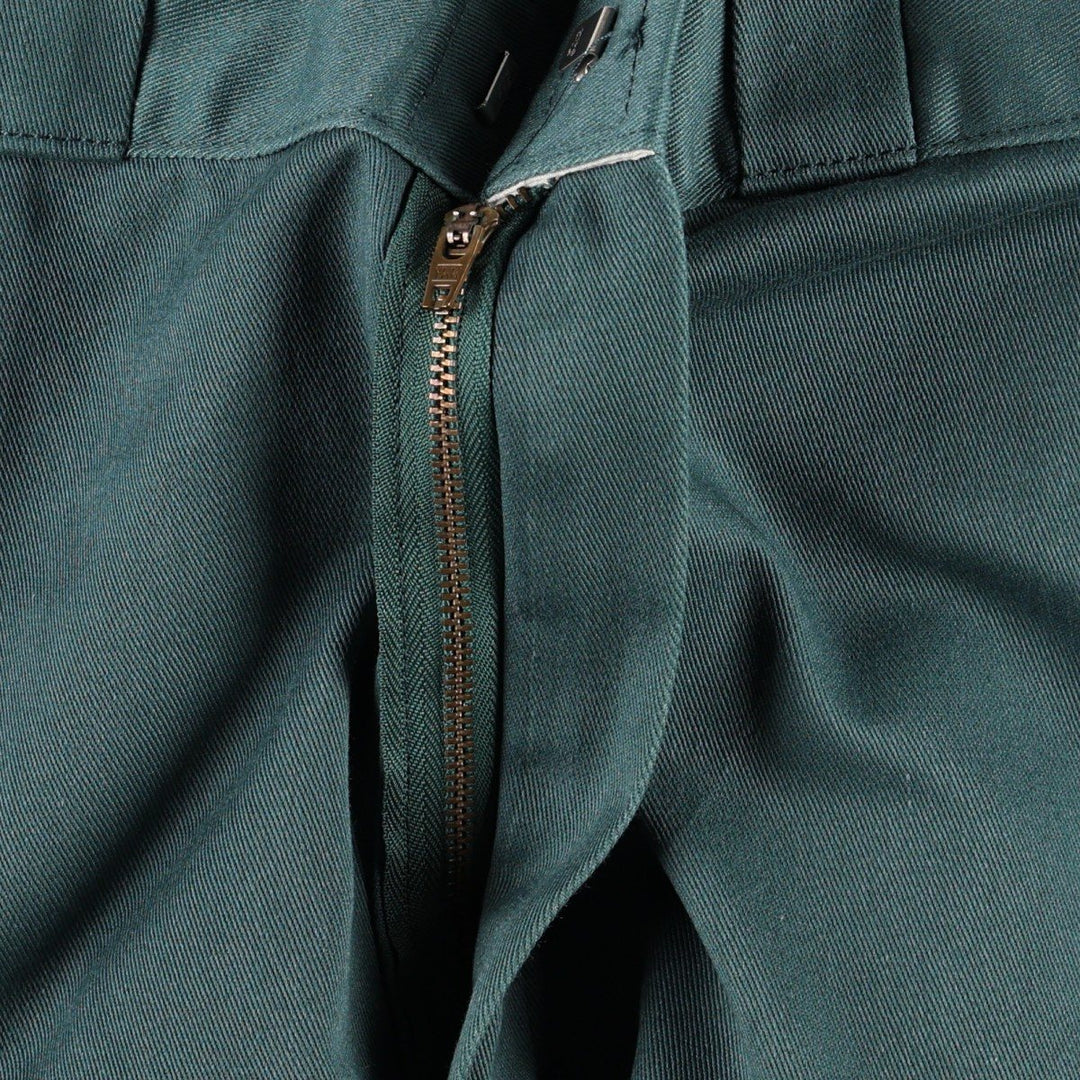 90'S Dickies Work Pants Made in USA Men's W33 Vintage polyester Green type dark green Vintage Second Hand