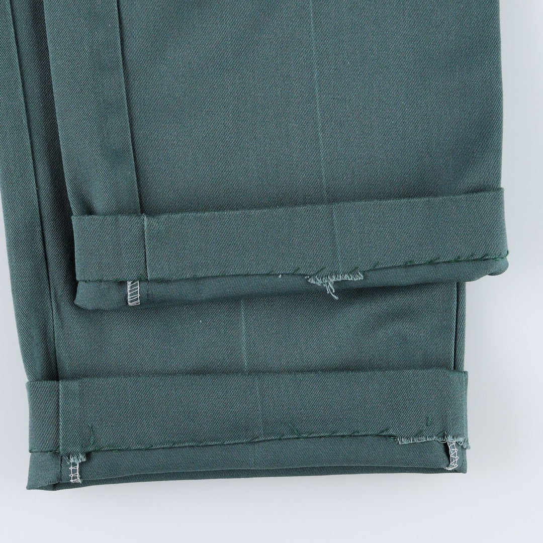90'S Dickies Work Pants Made in USA Men's W33 Vintage polyester Green type dark green Vintage Second Hand