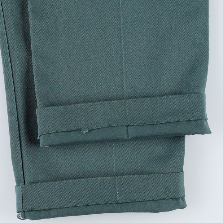 90'S Dickies Work Pants Made in USA Men's W33 Vintage polyester Green type dark green Vintage Second Hand