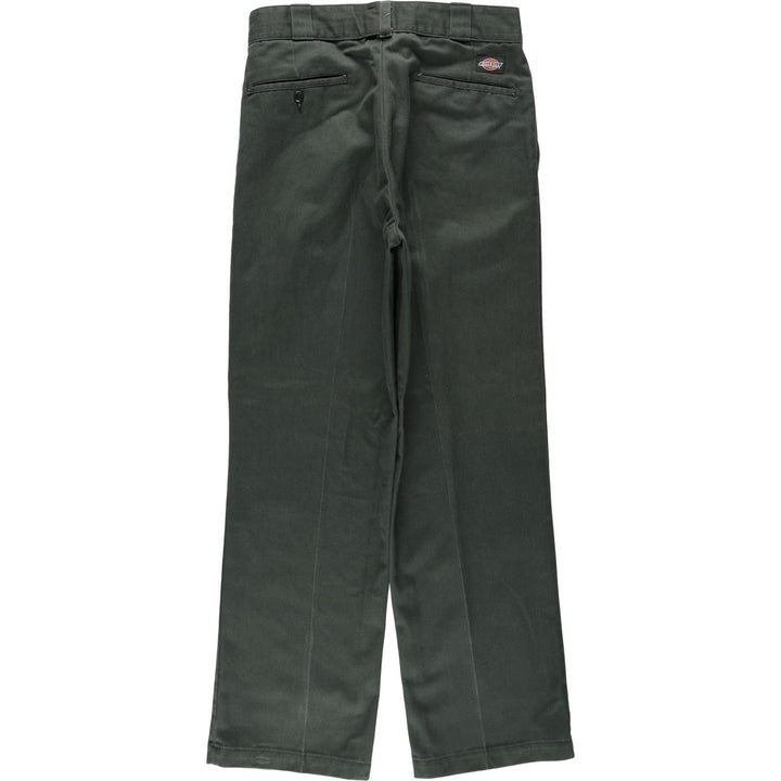 90'S Dickies Work Pants, Made in USA, Men's, Size W31, Vintage polyester dark green Vintage Second Hand