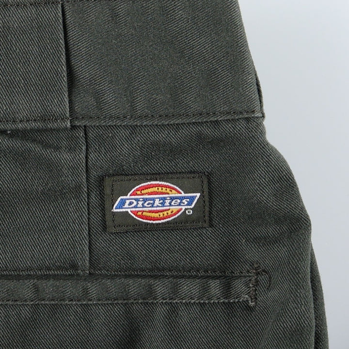 90'S Dickies Work Pants, Made in USA, Men's, Size W31, Vintage polyester dark green Vintage Second Hand