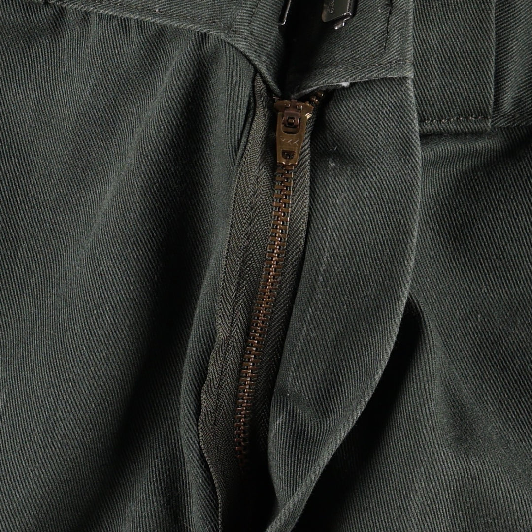 90'S Dickies Work Pants, Made in USA, Men's, Size W31, Vintage polyester dark green Vintage Second Hand
