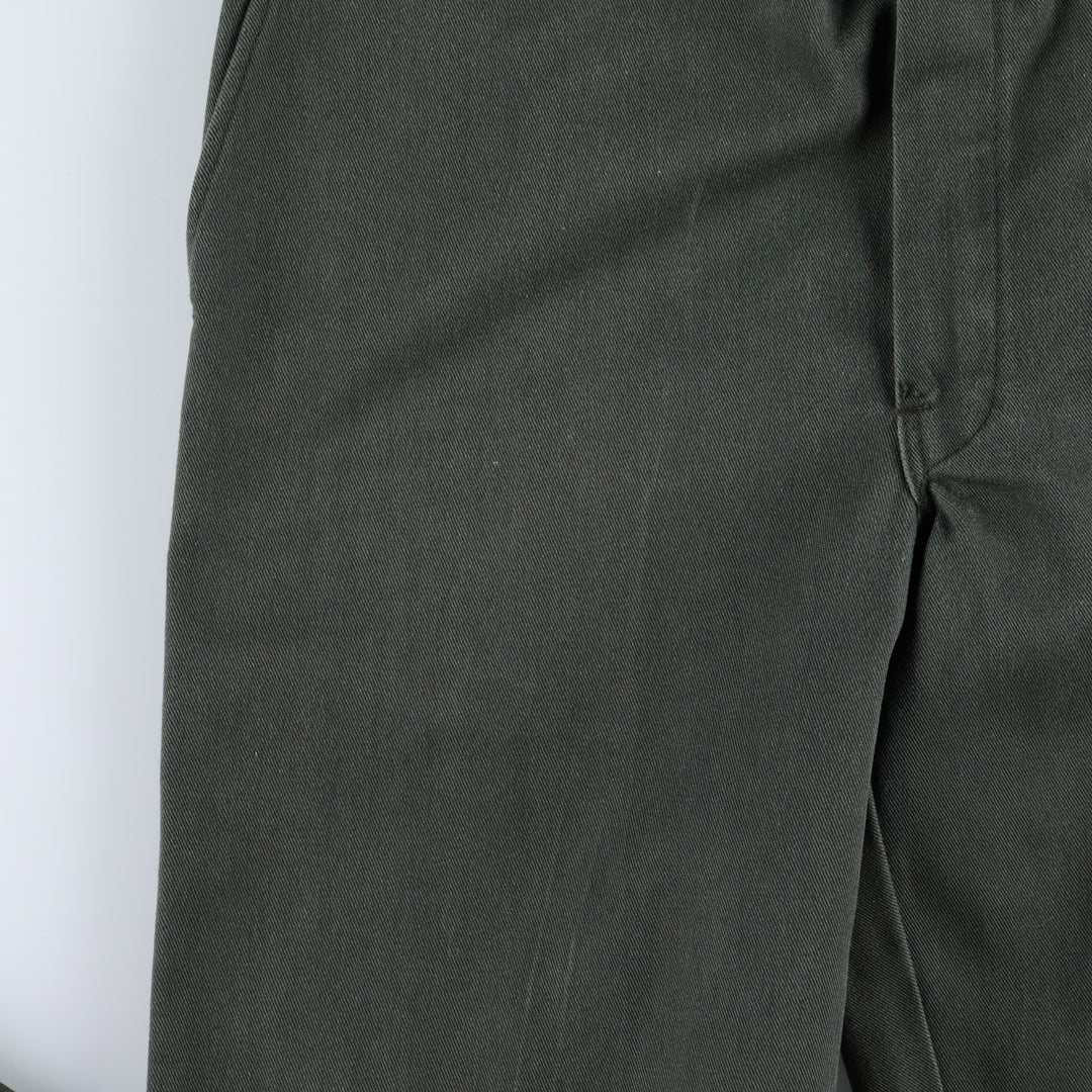 90'S Dickies Work Pants, Made in USA, Men's, Size W31, Vintage polyester dark green Vintage Second Hand