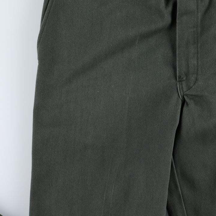 90'S Dickies Work Pants, Made in USA, Men's, Size W31, Vintage polyester dark green Vintage Second Hand