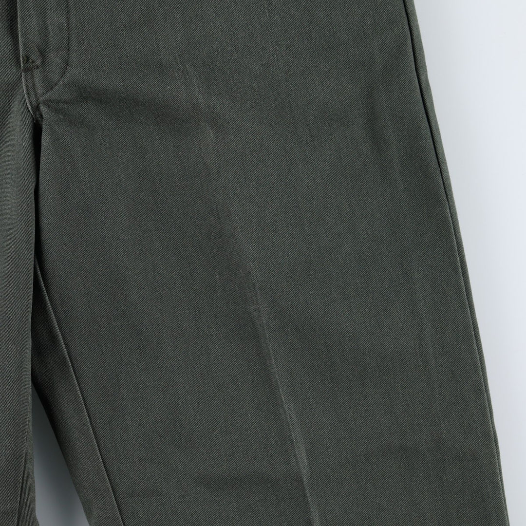 90'S Dickies Work Pants, Made in USA, Men's, Size W31, Vintage polyester dark green Vintage Second Hand