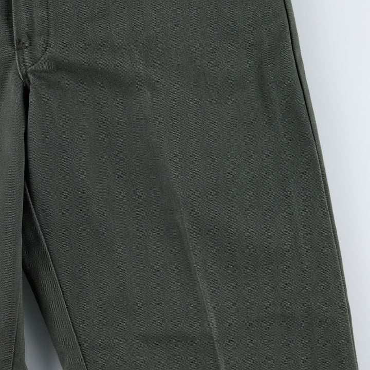 90'S Dickies Work Pants, Made in USA, Men's, Size W31, Vintage polyester dark green Vintage Second Hand