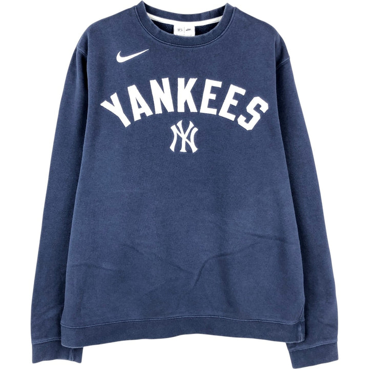 Nike MLB New York Yankees Logo Sweatshirt (Men's Size L) cotton navy blue type Vintage Second Hand