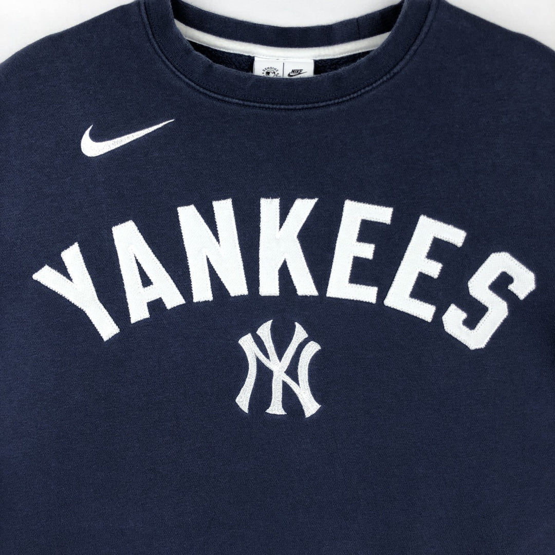 Nike MLB New York Yankees Logo Sweatshirt (Men's Size L) cotton navy blue type Vintage Second Hand