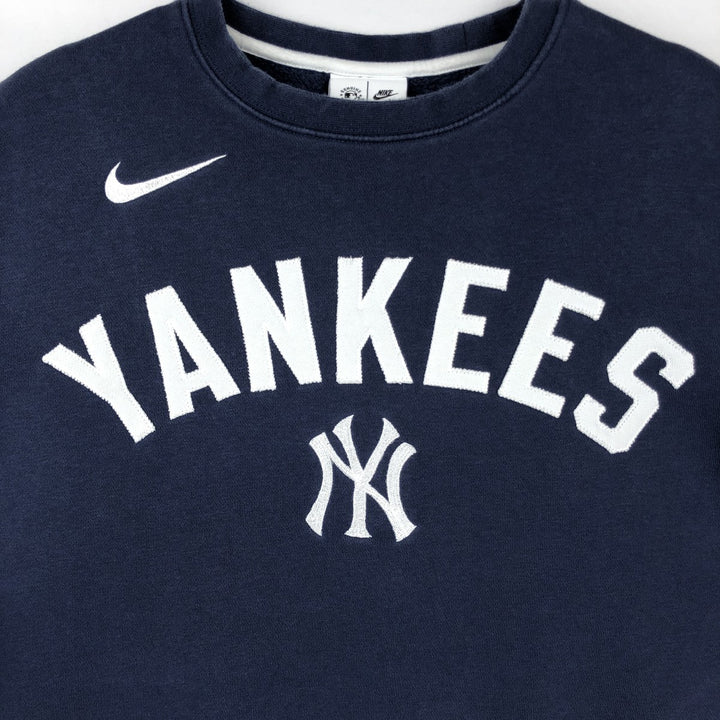 Nike MLB New York Yankees Logo Sweatshirt (Men's Size L) cotton navy blue type Vintage Second Hand