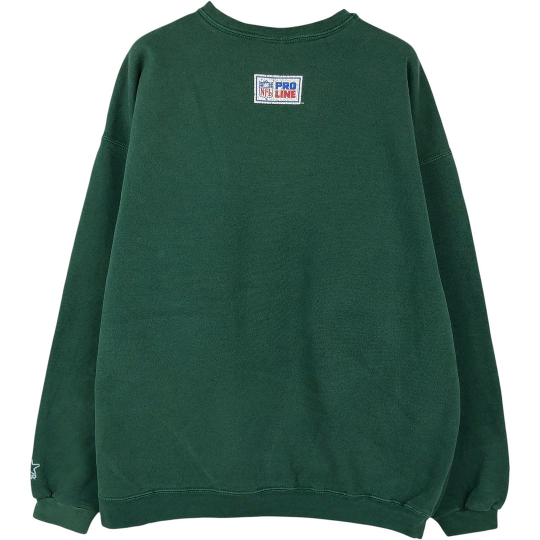 90'S Starter NFL Green Bay Packers Print Sweatshirt, Made in USA, Men's XL equivalent, Vintage cotton green type Vintage Second Hand