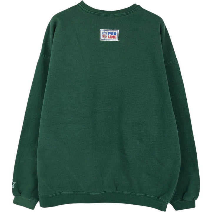 90'S Starter NFL Green Bay Packers Print Sweatshirt, Made in USA, Men's XL equivalent, Vintage cotton green type Vintage Second Hand