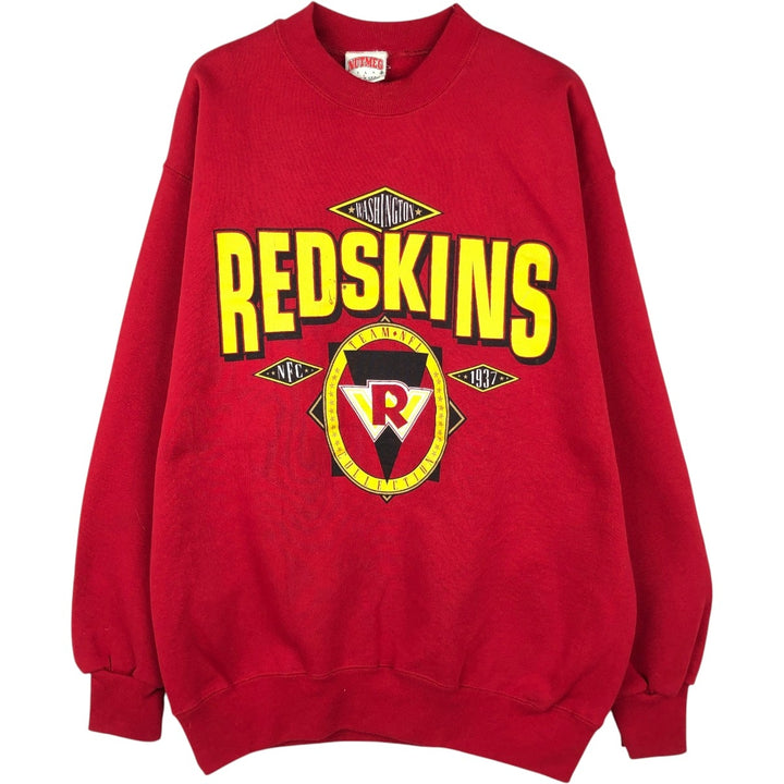 Nutmeg NFL Washington Redskins Print Sweatshirt, Made in USA, Men's Size L (Equivalent), Vintage cotton red type Vintage Second Hand