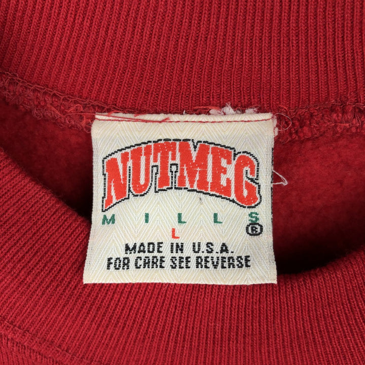 Nutmeg NFL Washington Redskins Print Sweatshirt, Made in USA, Men's Size L (Equivalent), Vintage cotton red type Vintage Second Hand