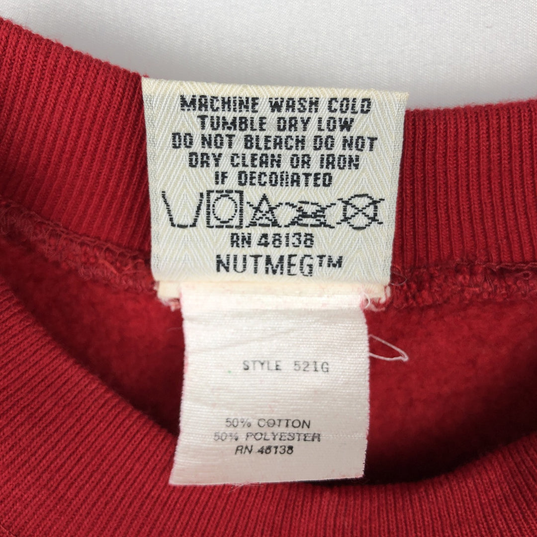 Nutmeg NFL Washington Redskins Print Sweatshirt, Made in USA, Men's Size L (Equivalent), Vintage cotton red type Vintage Second Hand