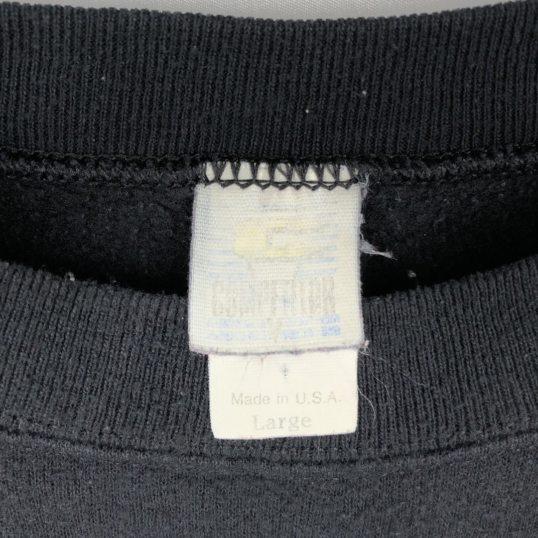 90'S NFL Pittsburgh Steelers Print Sweatshirt, Made in USA, Men's Size L (Equivalent), Vintage cotton black type Vintage Second Hand