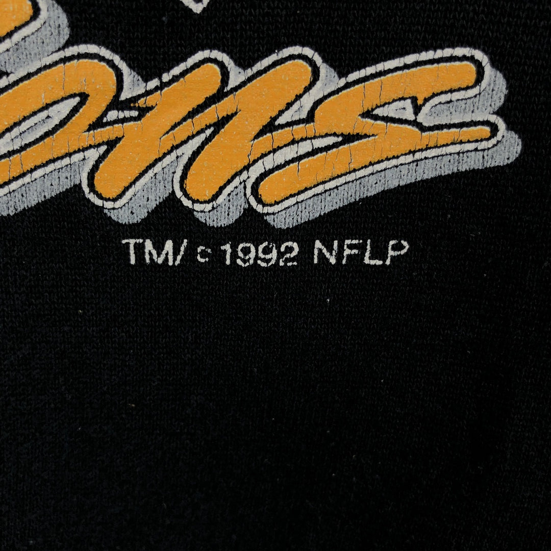 90'S NFL Pittsburgh Steelers Print Sweatshirt, Made in USA, Men's Size L (Equivalent), Vintage cotton black type Vintage Second Hand