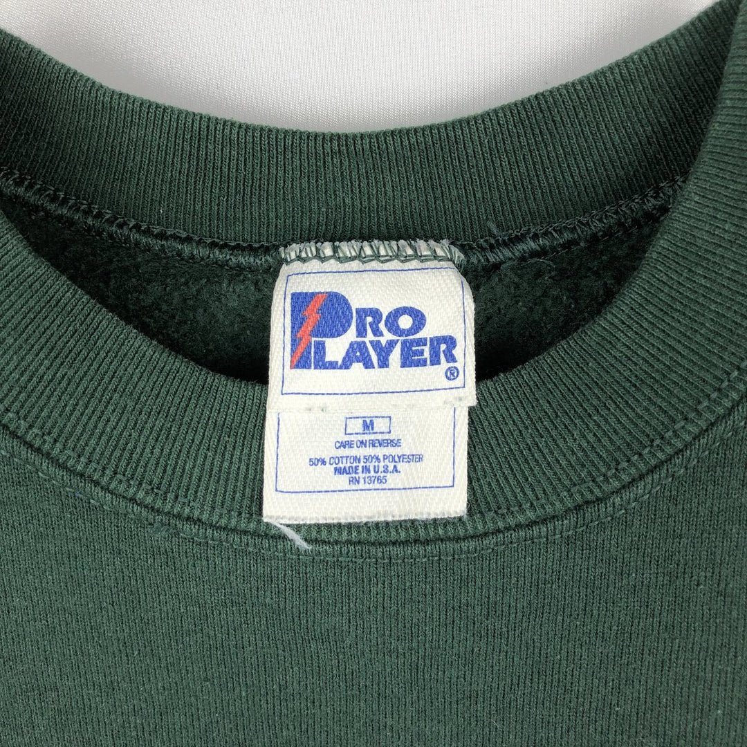 90'S PRO PLAYER NFL Green Bay Packers Print Sweatshirt, Made in USA, Men's Size M (Equivalent), Vintage cotton green type Vintage Second Hand