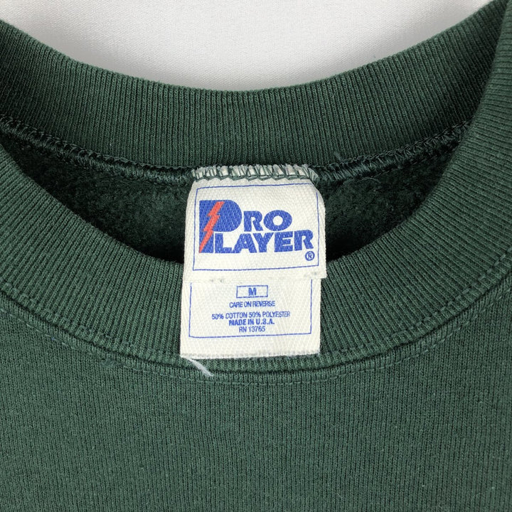 90'S PRO PLAYER NFL Green Bay Packers Print Sweatshirt, Made in USA, Men's Size M (Equivalent), Vintage cotton green type Vintage Second Hand