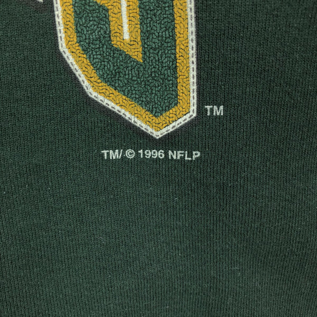 90'S PRO PLAYER NFL Green Bay Packers Print Sweatshirt, Made in USA, Men's Size M (Equivalent), Vintage cotton green type Vintage Second Hand